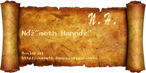 Németh Hannó névjegykártya